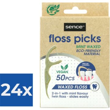 Sence Fresh Flosser 2 in 1 Bamboo 50 stuks - Voordeelverpakking 24 stuks