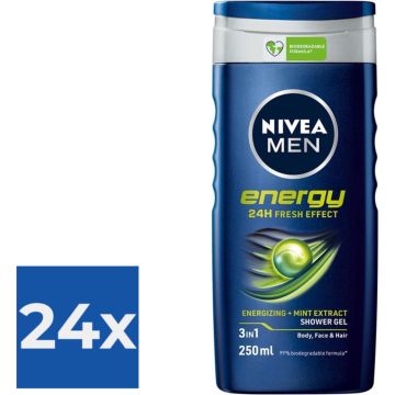 NIVEA Men Energy Douchegel - 250ml - Voordeelverpakking 24 stuks