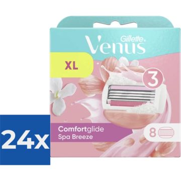 Gillette Venus Comfortglide Spa Breeze Scheermesjes voor Vrouwen - 8 navulmesjes - Voordeelverpakking 24 stuks