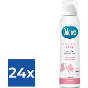 Odorex Deo Spray - Sensitive Care - 150 ml - Voordeelverpakking 24 stuks