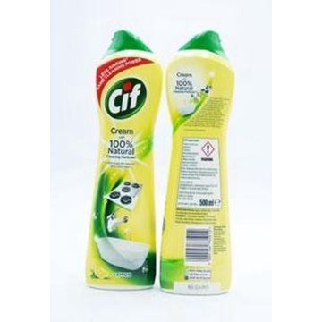 Cif Cream Citrus Schuurmiddel - 500 ml - Voordeelverpakking 24 stuks