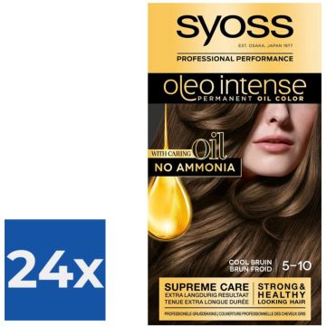 SYOSS Oleo Intense 5-10 Cool Bruin haarverf - 1 stuk - Voordeelverpakking 24 stuks