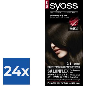 SYOSS Color baseline 3-1 Donkerbruin Haarverf - 1 stuk - Voordeelverpakking 24 stuks