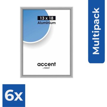 Nielsen Accent 13x18 aluminium zilver mat 53224 - Fotolijst - Voordeelverpakking 6 stuks