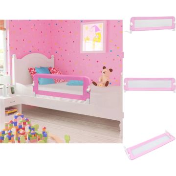 vidaXL Bedhekje Kinderbed - 120x40.5x42 cm - Roze - Geschikt voor matrassen 10-20 cm - Polyester en metalen buizen - Bedhekje