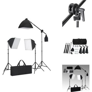 vidaXL Fotolampen Set - 3 stuks met Softboxen - Hoogte 78-230 cm - Continu Licht - Fotostudio Set