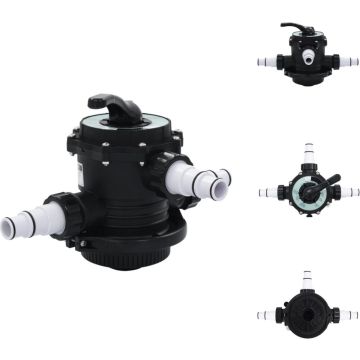 vidaXL Multipoortventiel - ABS - 38 mm - zwart - 6 ventiel/filterfuncties - Tuinslangkoppeling
