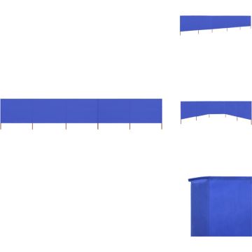 vidaXL Inklapbaar Windscherm - 600 x 160 cm - Azzurro - Nonwoven/hout - Windscherm (tent)