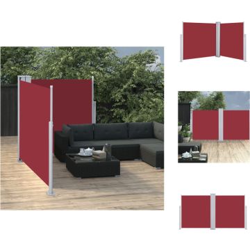vidaXL Zijluifel Groot - Uittrekbaar - Rood - 100 x 0-600 cm (H x B) - UV-bestendig Polyester met PU-coating - Windscherm (tent)