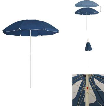 vidaXL Parasol - Bloemontwerp - 176.5 x 200 cm - Blauw - Polyester/Staal - Parasol