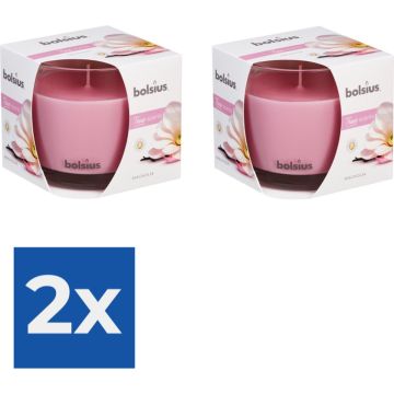 Bolsius Geurkaars True Scents Magnolia - 9.5 cm / ø 9.5 cm - Voordeelverpakking 2 stuks