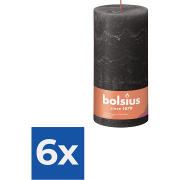 Bolsius Stompkaars Stormy Grey Ø100 mm - Hoogte 20 cm - Donkergrijs - 125 branduren - Voordeelverpakking 6 stuks