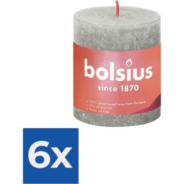 Bolsius Stompkaars Sandy Grey Ø68 mm - Hoogte 8 cm - Zandgrijs - 35 Branduren - Voordeelverpakking 6 stuks