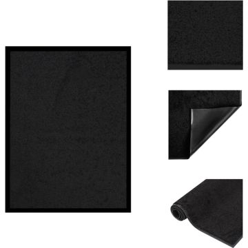 vidaXL Deurmat - 40 x 60 cm - zwart - 100% PP gedraaide heatset - vinyl - Deurmat