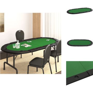 vidaXL Pokertafelblad Casino Groen - 208 x 106 x 3 cm - Inklapbaar - Pokertafel