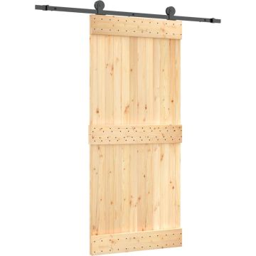 vidaXL-Schuifdeur-met-beslag-90x210-cm-massief-grenenhout