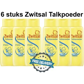 Zwitsal Talkpoeder 6 stuks | 6 x 100 g | Baby | Voordeelverpakking | Dermatologisch Getest