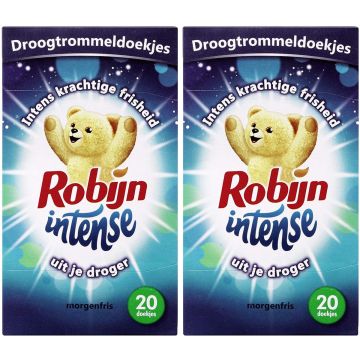 Robijn Droogtrommeldoekjes – Intense Morgenfris 20 doekjes - 2 Stuks