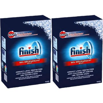 Finish vaatwaszout 2 x 4kg doos - zout voor de vaatwasser