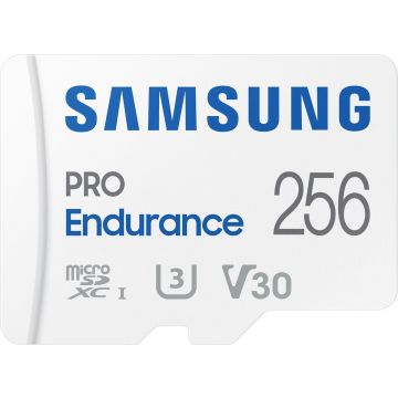 Samsung PRO Endurance microSDXC-kaart 256 GB Class 10, UHS-Class 3, v30 Video Speed Class 4K-video-ondersteuning, Incl.