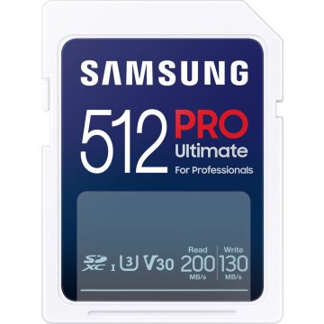 Samsung PRO Ultimate - SD Kaart - Geheugenkaart Camera - 200 &amp; 130 MB/s - 512 GB