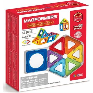 Magformers Basic Plus Set- bouwset 14 stuks- magnetisch speelgoed- speelgoed 3,4,5,6,7 jaar jongens en meisjes– Montessori speelgoed- educatief speelgoed- constructie speelgoed