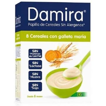 Damira Papilla 8 Cereales Con Galletas Maria Fos 6m 600g