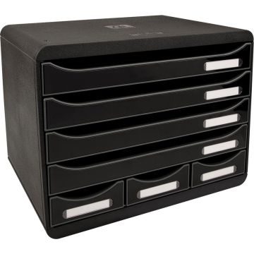 Exacompta-Bureauladeblok-Store-Box-met-7-lades-glanzend-zwart