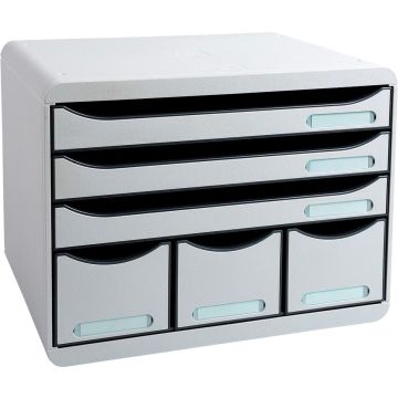 Exacompta-Bureauladeblok-Store-Box-Maxi-met-6-lades-lichtgrijs