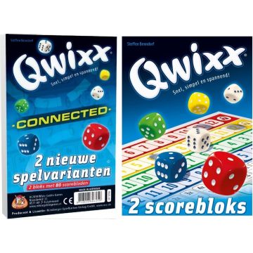 Spellenbundel - 2 stuks - Dobbelspel - Qwixx Connected &amp; 2 extra scoreblocks