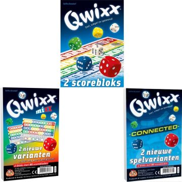 Spellenbundel - 3 stuks - Dobbelspel - Qwixx scoreblocks &amp; Qwixx Mixx &amp; Qwixx Connected