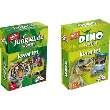 Spellenbundel - Kwartet - 2 stuks - Sealife Junglelife Kwartet &amp; Dino Kwartet