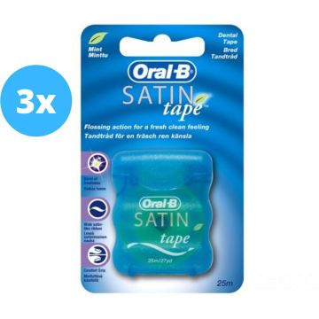 Oral-B Satin Tape - 3 x 25 m - Flosdraad - Voordeelverpakking