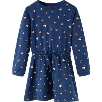 vidaXL-Kinderjurk-met-lange-mouwen-116-marineblauw