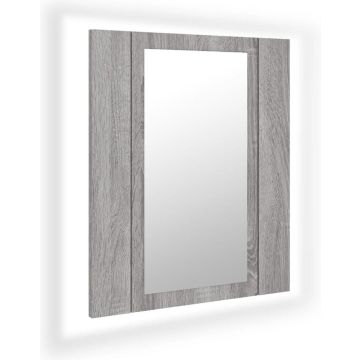 vidaXL-Badkamerspiegelkast-LED-40x12x45-cm-bewerkt-hout-grijs-sonoma