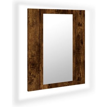 vidaXL-Badkamerspiegelkast-LED-40x12x45-cm-bewerkt-hout-gerookt-eiken