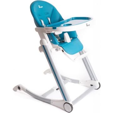 Bo Jungle - Eetstoel Baby - hoge stoel kinderen - Vanaf 6 maanden - Kinderstoeltje voor aan tafel - Uitneembaar kussen - Meegroeistoel - Afneembare plaat - Inklapbaar - Verstelbaar in hoogte - Aanpasbare rugleuning en voetensteun - High Chair Blauw