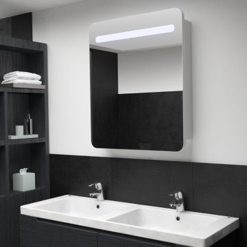 Prolenta Premium - Badkamerkastje met spiegel LED 68x9x80 cm