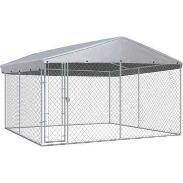 Prolenta Premium - Hondenkennel voor buiten met dak 382x382x225 cm