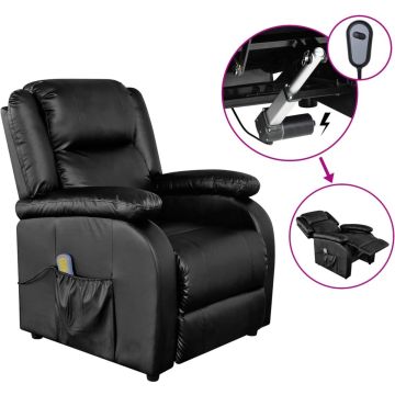 Prolenta Premium - Massagestoel elektrisch kunstleer zwart - Massage stoel - Woonkamer