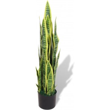 Prolenta Premium - Kunst sanseveria plant met pot 90 cm groen