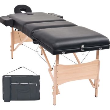 Prolenta Premium - Massagetafel inklapbaar 3 zones 10 cm dik zwart