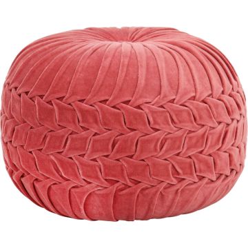 Prolenta Premium - Poef smock ontwerp 40x30 cm katoenfluweel roze