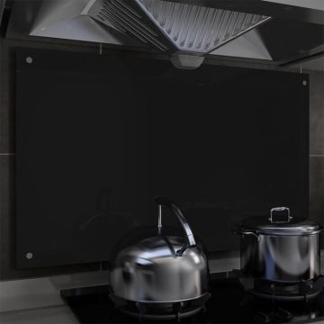 Prolenta Premium - Spatscherm keuken 100x60 cm gehard glas zwart
