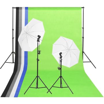 Prolenta premium Studioverlichtingsset met achtergronden en paraplu's