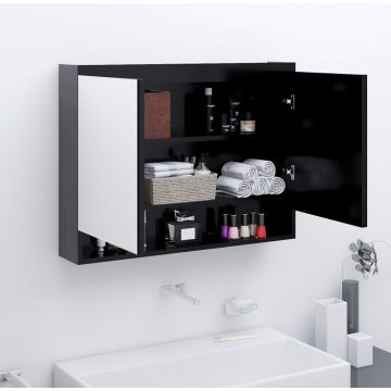 Prolenta Premium - Badkamerkast met spiegel 80x15x60 cm MDF antracietkleurig