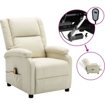 Prolenta Premium - Massagestoel elektrisch kunstleer wit - Massage stoel - Woonkamer