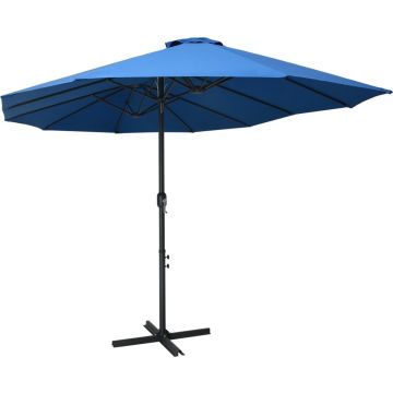 Prolenta Premium - Parasol met aluminium paal 460x270 cm blauw - Parasol - Parasols - Parasolvoet