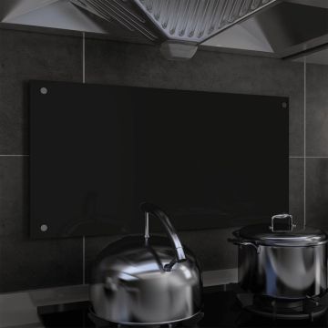 Prolenta Premium - Spatscherm keuken 80x40 cm gehard glas zwart