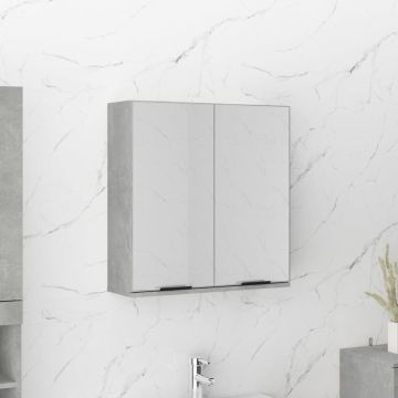 Prolenta Premium - Badkamerkast met spiegel 64x20x67 cm betongrijs